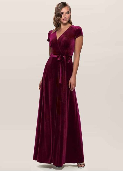Blush Mark Dreaming Of You Cabernet Velvet Maxi Dress